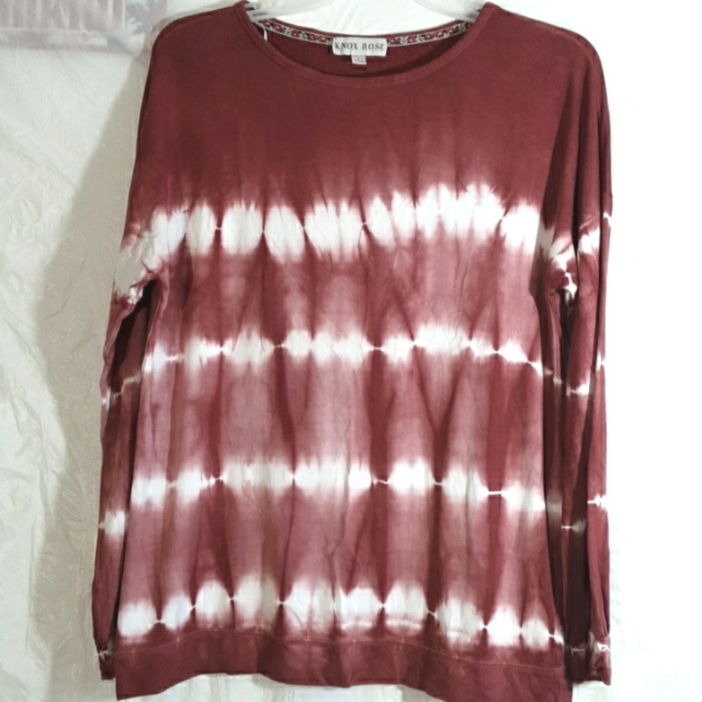 Knox RosebRust White Tie Dye Lightweight Long Sleeve Shirt